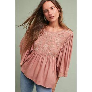 Anthropologie Fluttered & Beaded Blouse | LOVE SAM